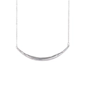 Collana con ciondolo a sorriso in argento minimalista con barra ad arco e catenina - Design Sorriso Grande / Argento