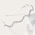 Sparkling silver wavy headband with rhinestones for bridal wedding hair styling - Style 3 (Wave)