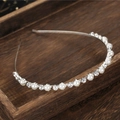 Elegante cerchietto in argento con perle e strass per matrimoni e uso quotidiano - Argento