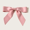 Elegante pinza para el pelo de satén rosa grande con acabado de seda brillante - Rosa