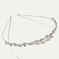 Cerchietto ondulato argento con cristalli scintillanti in stile corona minimalista - Stile 2 (Curva S)