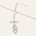 Detail of silver tassel hair clip with sparkling rhinestones and butterfly charm - Silver Bow Tassel Water Drop Style (Style 4)