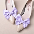 Décolleté eleganti a punta con grandi fiocchi in raso viola per accessori da sposa - Lavanda