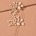 Set di 2 forcine per capelli da sposa con fiori di perle e filo d'oro su tessuto - Oro