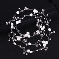 Vite per capelli da sposa fatta a mano con fiori bianchi e perle per decorazione - Argento Fiore a 5 Petali / 100cm