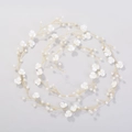 Vite per capelli da sposa con perle e fiori bianchi su filo dorato per acconciatura - Oro Fiore a 5 Petali / 100cm