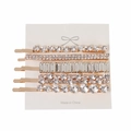 5-delige set elegante gouden haarspelden met fonkelende geometrische kristallen voor dames - Goud