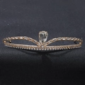 Couronne dorée élégante avec strass scintillants et cristal goutte pour coiffure de mariée - Doré
