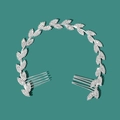Silberner Blätter-Brautschmuck mit funkelnden Strasssteinen und flexiblem Design - Silber