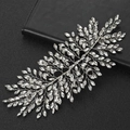 Pettine per capelli da sposa di lusso con cristalli marquise e design a vite d'argento - Argento