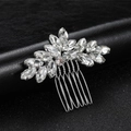 Peine plateado para el cabello con cristales marquise para peinados de boda - Plateado