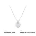 Détail du collier en argent 925 avec pendentif rose en relief et chaîne vague - Collier Fleur de Rose (项-127)