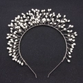Corona di perle fatta a mano per sposa e accessori per capelli per banchetti e feste - Argento