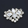 Clip per scarpe scintillanti con diamanti in vetro e base in metallo dorato per sposa - Pezzo Singolo / Oro