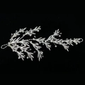 Accessorio capelli sposa con foglie d'argento, perle e cristalli per acconciature da sposa - Argento