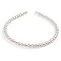 Elegante cerchietto con perle finte bianche uniformi su una sottile base in metallo - Bianco (Stile 1)