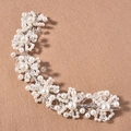 Vite per capelli da sposa con perle bianche e perle trasparenti su filo d'argento per matrimoni - Oro