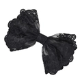Pince à cheveux nœud en dentelle noire avec broderie florale pour un style vintage - Noir Clip à Ressort
