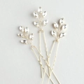 Set di 3 forcine dorate da sposa con foglie di cristallo a taglio marquise - Oro