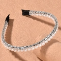 Diadema nupcial elegante de doble fila con perlas blancas y diamantes de imitación - Plateado (Perla Blanca y Diamante de Imitación)