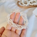 Elegante elastico per capelli in cristallo e perle e bracciale multistrato stile coreano - Stile con Perline di Cristallo