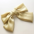 Fermaglio per capelli retrò francese con grande fiocco in chiffon plissettato color crema - Fermaglio a molla a fiocco / Oro