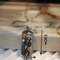 Handmade rectangle resin pendant necklace with real yellow dried flowers in silver frame - Rectangle Silver 45cm+5cm