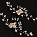 Clip per scarpe da sposa fatte a mano con perle e cristalli su filo d'oro accessorio - Set di 2 / Oro