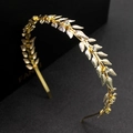 Gouden bladkroon hoofdband met strassteentjes voor Griekse bruid of kostuumaccessoire - Goud (Met Strass)