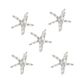 Set de 5 pinzas para el pelo de estrella de mar plateada con perlas y diamantes de imitación - Plateado