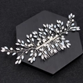 Pettine per capelli da sposa argento con perle e strass marquise per acconciature - Argento