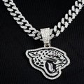 Hip hop silver tone cuban link necklace with iced-out panther head pendant and black enamel - Black Panther Silver (Necklace And Pendant)