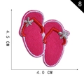 Parche bordado de chancla rosa para zapatos y gorros con detalle de estrella, 4,5x4,0cm - Chancletas Rosadas (8)