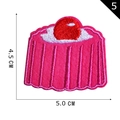 Écusson brodé gâteau rose avec cerise, largeur 5,0 cm pour décoration de vêtements DIY - Gâteau Cerise Rose Foncée (5)