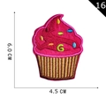 Écusson brodé cupcake mignon avec glaçage rose et paillettes colorées 6,0 x 4,5 cm - Gâteau Crème Rose Coloré (16)