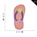 Parche bordado de chancla rosa con lunares amarillos y margarita, de 6,0 x 2,5 cm - Chancletas Rosadas Margarita (11)