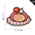 Écusson brodé gâteau roulé suisse avec glaçage rose et cerise, taille 5x4 cm - Gâteau Roulé Suisse (29)