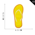 Yellow flip-flop embroidered patch with pink edges, dimensions 13.0cm by 4.5cm - Yellow Flip Flops (10)