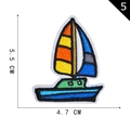 Colorful sailboat embroidery patch with vibrant stitching for clothing and bags - Five Color Sailboat Style (5)