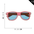 Pink sunglasses embroidered patch 11x4cm for DIY shoes and clothing accessories - Pink Sunglasses (13)