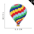 Hot air balloon embroidery patch with colorful stripes and 7.6x6.0cm dimensions - Striped Hot Air Balloon Style (23)