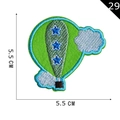Hot air balloon embroidery patch in green and blue with star detail, 5.5cm x 5.5cm size - Nebula Hot Air Balloon Style (29)
