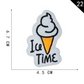 Embroidered ice cream patch with Ice TIME text, size 6.7x4.5 cm for DIY clothing - Ice Time Ice Cream (22)