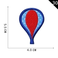 Detailed hot air balloon embroidery patch in blue and red tones, size 5.5 x 4.0 cm - Blue and Red Hot Air Balloon Style (30)
