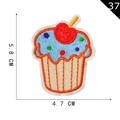 Écusson brodé cupcake avec glaçage bleu et cerise, mesurant 5,8 cm sur 4,7 cm - Gâteau Glaçage Bleu (37)