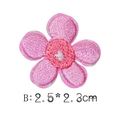 Pink five-petal flower embroidery patch 2.5x2.3cm for DIY clothing and bag accessories - Five-Petal Flower (Style B) / 2.5x2.3cm