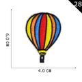 Hot air balloon embroidery patch with colorful stripes and black border, 6.0 x 4.0 cm size - Rainbow Striped Hot Air Balloon Style (28)