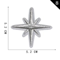Silver star embroidery patch 5.2cm galaxy themed iron on badge for clothes bags - Silver Gray Octagonal Star (8)