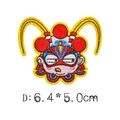 Cartoon Monkey King embroidery patch in Peking Opera style, size 6.4x5.0cm - Irregular Face Mask D (4881422453411)