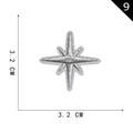 Silver North Star embroidered patch with 3.2cm size and metallic silk thread details - Silver North Star (9)